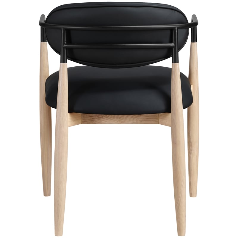 Meridian Furniture Riccio Black Vegan Leather Dining Arm Chair (Set of 2)