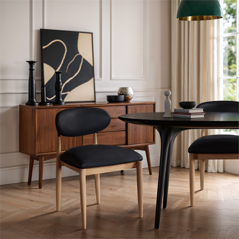 Meridian Furniture Riccio Black Vegan Leather Dining Side Chair (Set of 2)