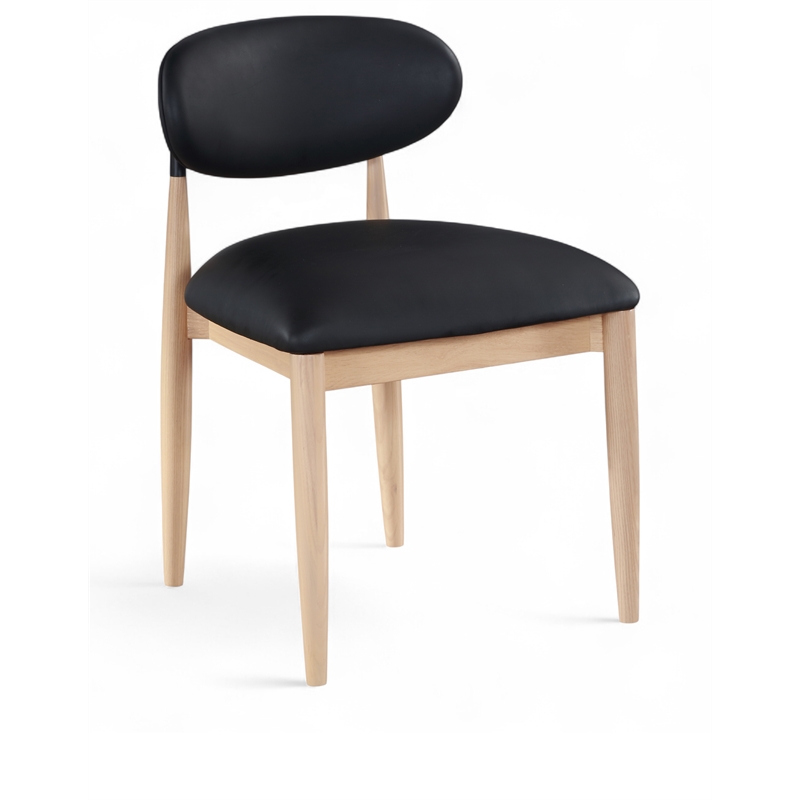 Meridian Furniture Riccio Black Vegan Leather Dining Side Chair (Set of 2)