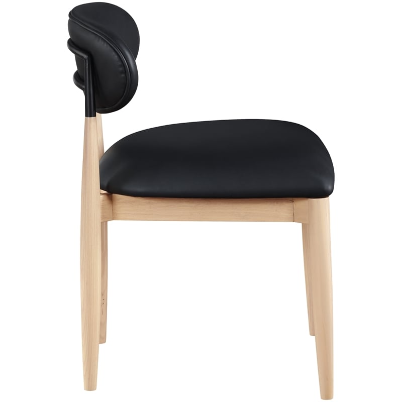 Meridian Furniture Riccio Black Vegan Leather Dining Side Chair (Set of 2)