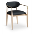 Meridian Furniture Riccio Black Vegan Leather Dining Arm Chair (Set of 2)