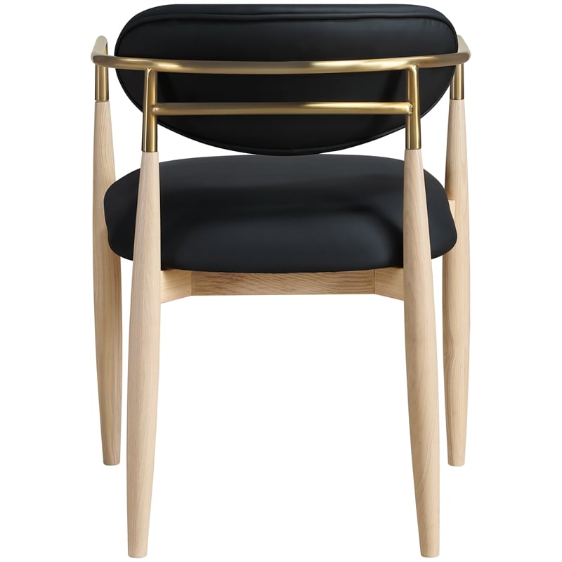 Meridian Furniture Riccio Black Vegan Leather Dining Arm Chair (Set of 2)