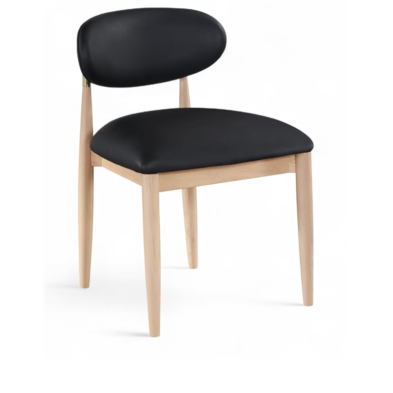 Meridian Furniture Riccio Black Vegan Leather Dining Side Chair (Set of 2)