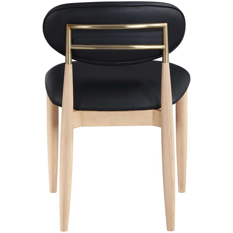 Meridian Furniture Riccio Black Vegan Leather Dining Side Chair (Set of 2)