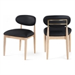 Meridian Furniture Riccio Black Vegan Leather Dining Side Chair (Set of 2)