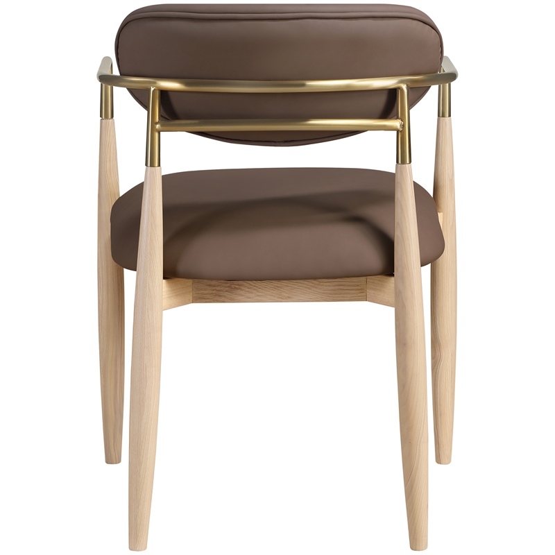 Meridian Furniture Riccio Brown Vegan Leather Dining Arm Chair (Set of 2)