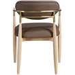 Meridian Furniture Riccio Brown Vegan Leather Dining Arm Chair (Set of 2)