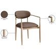 Meridian Furniture Riccio Brown Vegan Leather Dining Arm Chair (Set of 2)