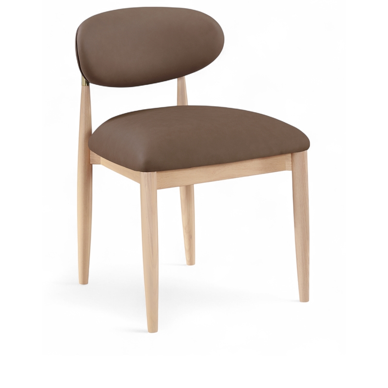 Meridian Furniture Riccio Brown Vegan Leather Dining Side Chair (Set of 2)