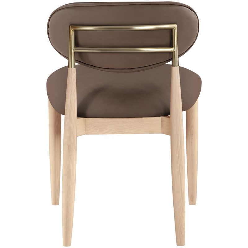 Meridian Furniture Riccio Brown Vegan Leather Dining Side Chair (Set of 2)