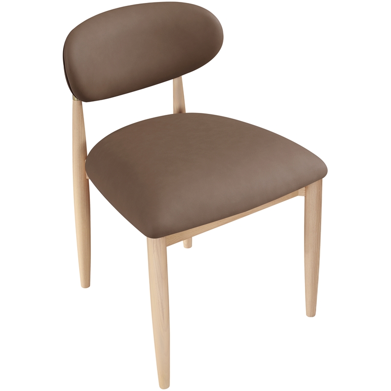 Meridian Furniture Riccio Brown Vegan Leather Dining Side Chair (Set of 2)