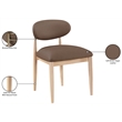 Meridian Furniture Riccio Brown Vegan Leather Dining Side Chair (Set of 2)