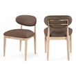 Meridian Furniture Riccio Brown Vegan Leather Dining Side Chair (Set of 2)