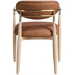 Meridian Furniture Riccio Cognac Vegan Leather Dining Arm Chair (Set of 2)