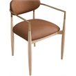 Meridian Furniture Riccio Cognac Vegan Leather Dining Arm Chair (Set of 2)
