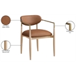 Meridian Furniture Riccio Cognac Vegan Leather Dining Arm Chair (Set of 2)