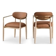 Meridian Furniture Riccio Cognac Vegan Leather Dining Arm Chair (Set of 2)