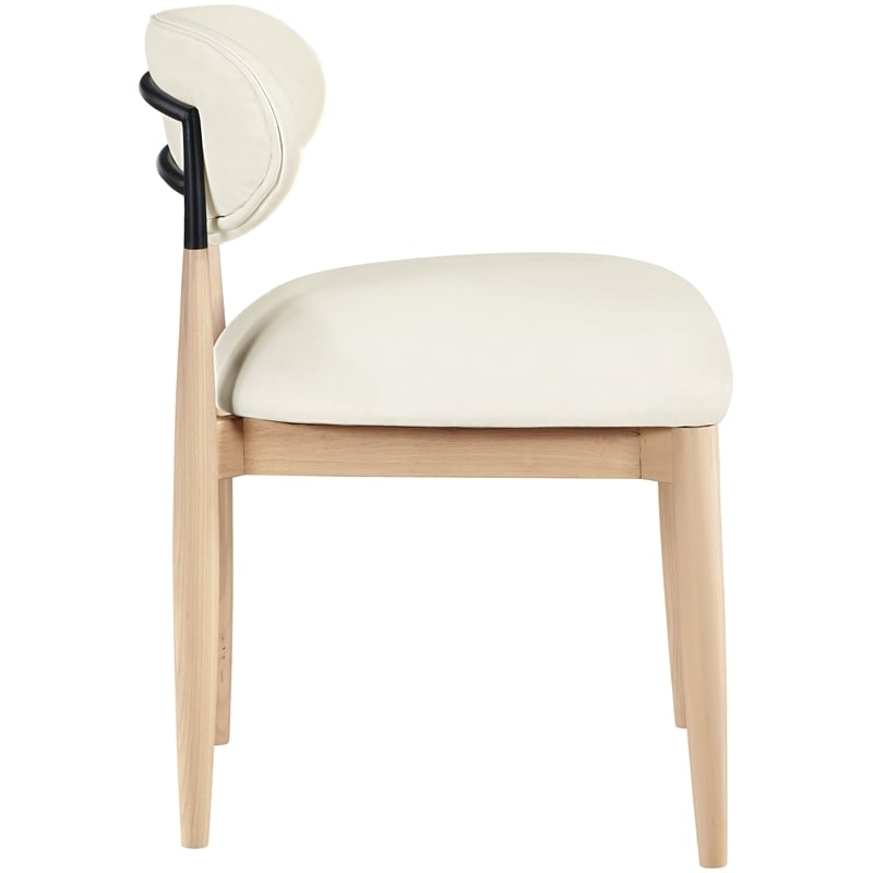 Meridian Furniture Riccio Cream Vegan Leather Dining Side Chair (Set of 2)