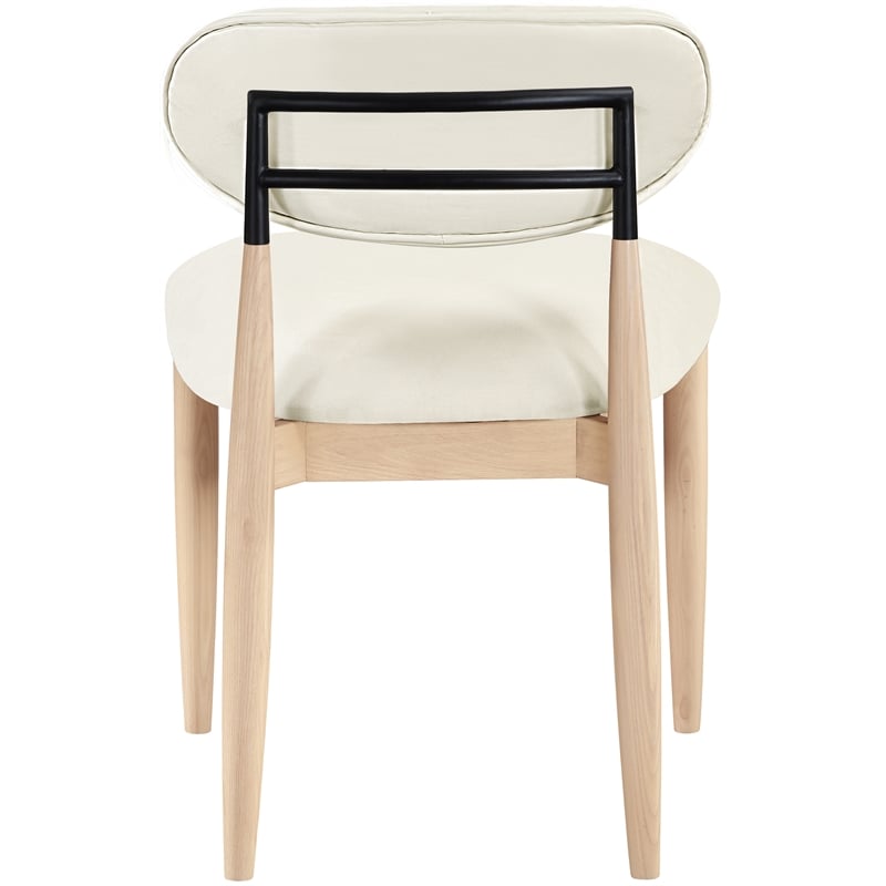 Meridian Furniture Riccio Cream Vegan Leather Dining Side Chair (Set of 2)