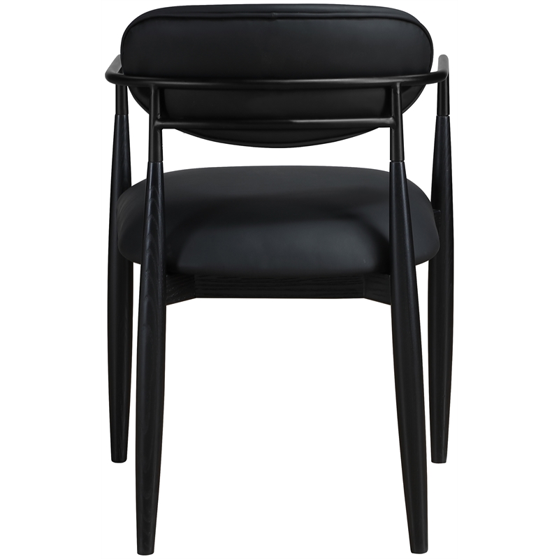Meridian Furniture Riccio Black Vegan Leather Dining Arm Chair (Set of 2)