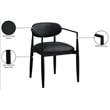 Meridian Furniture Riccio Black Vegan Leather Dining Arm Chair (Set of 2)