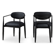 Meridian Furniture Riccio Black Vegan Leather Dining Arm Chair (Set of 2)