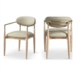 Meridian Furniture Riccio Taupe Vegan Leather Dining Arm Chair (Set of 2)