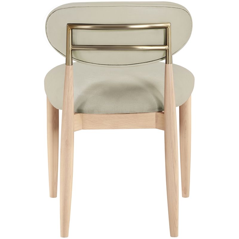 Meridian Furniture Riccio Taupe Vegan Leather Dining Side Chair (Set of 2)