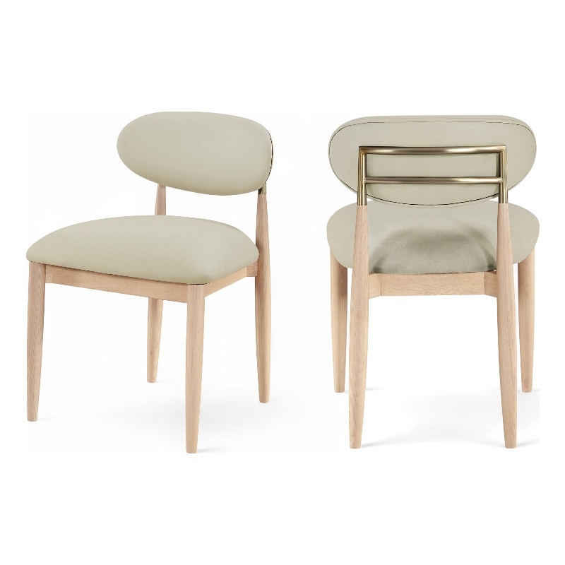 Meridian Furniture Riccio Taupe Vegan Leather Dining Side Chair (Set of 2)