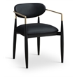 Meridian Furniture Riccio Black Vegan Leather Dining Arm Chair (Set of 2)