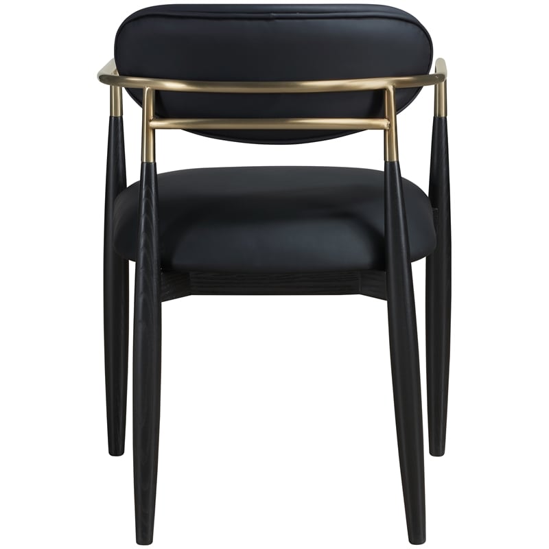 Meridian Furniture Riccio Black Vegan Leather Dining Arm Chair (Set of 2)