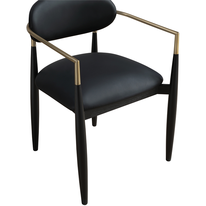 Meridian Furniture Riccio Black Vegan Leather Dining Arm Chair (Set of 2)