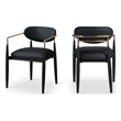 Meridian Furniture Riccio Black Vegan Leather Dining Arm Chair (Set of 2)