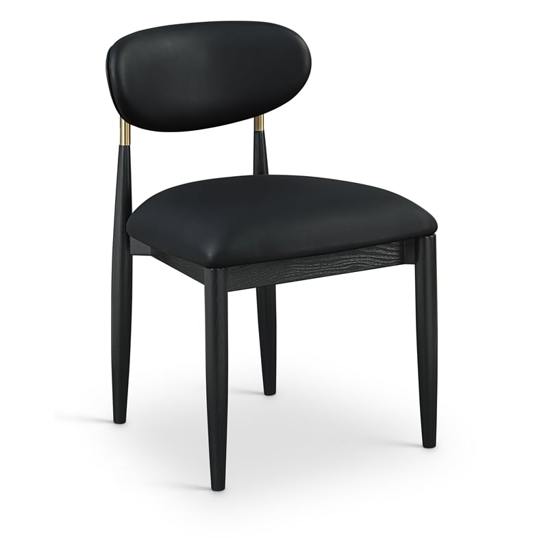 Meridian Furniture Riccio Black Vegan Leather Dining Side Chair (Set of 2)
