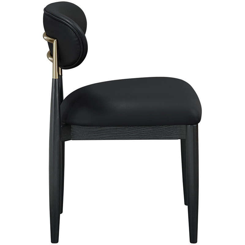 Meridian Furniture Riccio Black Vegan Leather Dining Side Chair (Set of 2)