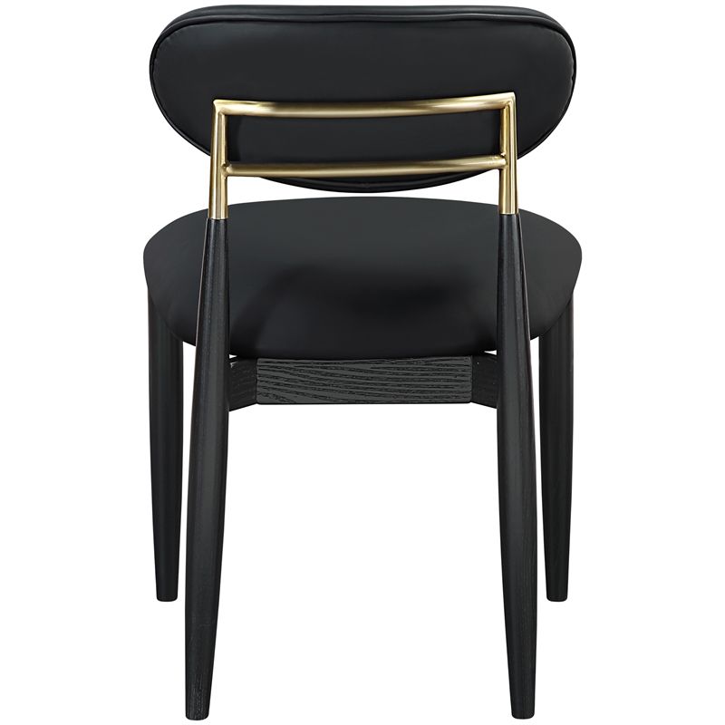 Meridian Furniture Riccio Black Vegan Leather Dining Side Chair (Set of 2)