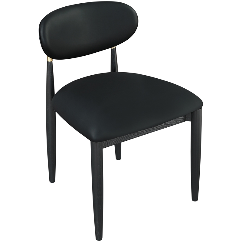 Meridian Furniture Riccio Black Vegan Leather Dining Side Chair (Set of 2)