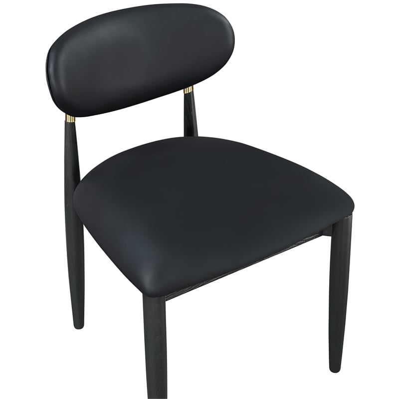 Meridian Furniture Riccio Black Vegan Leather Dining Side Chair (Set of 2)