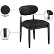 Meridian Furniture Riccio Black Vegan Leather Dining Side Chair (Set of 2)