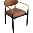 Meridian Furniture Riccio Cognac Vegan Leather Dining Arm Chair (Set of 2)