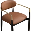 Meridian Furniture Riccio Cognac Vegan Leather Dining Arm Chair (Set of 2)