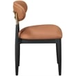 Meridian Furniture Riccio Cognac Vegan Leather Dining Side Chair (Set of 2)