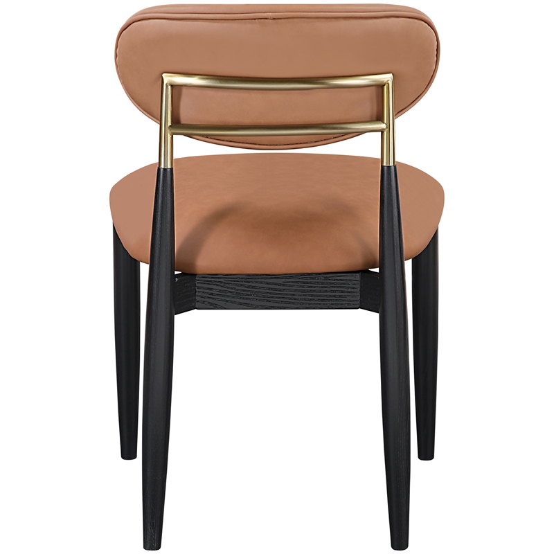 Meridian Furniture Riccio Cognac Vegan Leather Dining Side Chair (Set of 2)