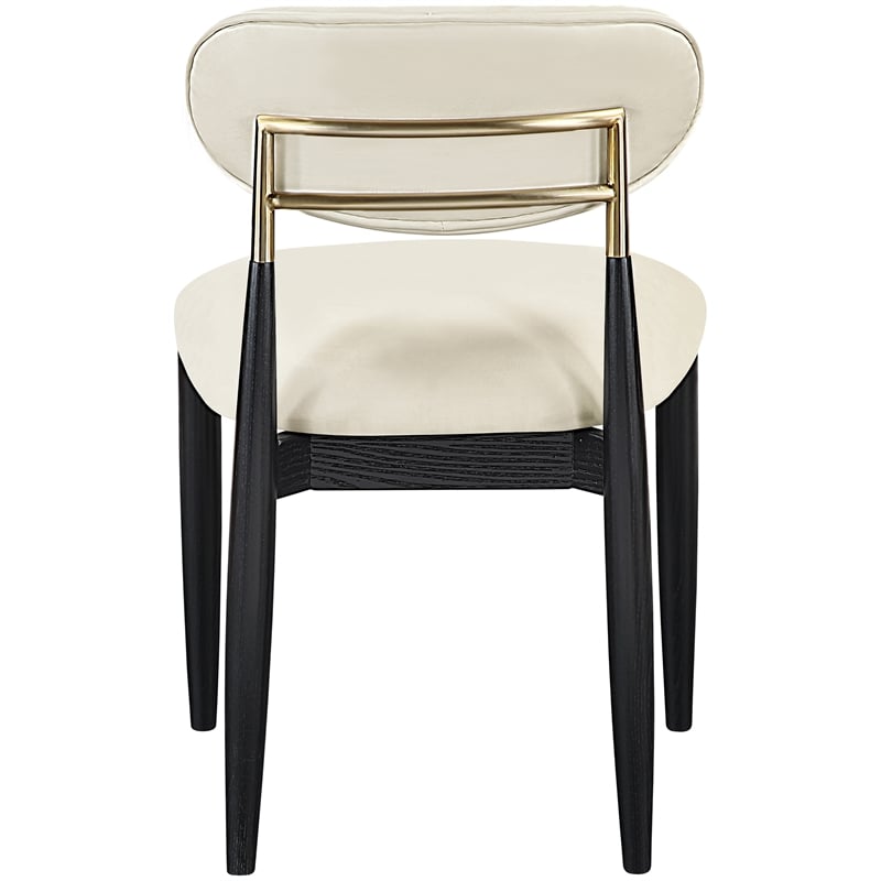 Meridian Furniture Riccio Cream Vegan Leather Dining Side Chair (Set of 2)