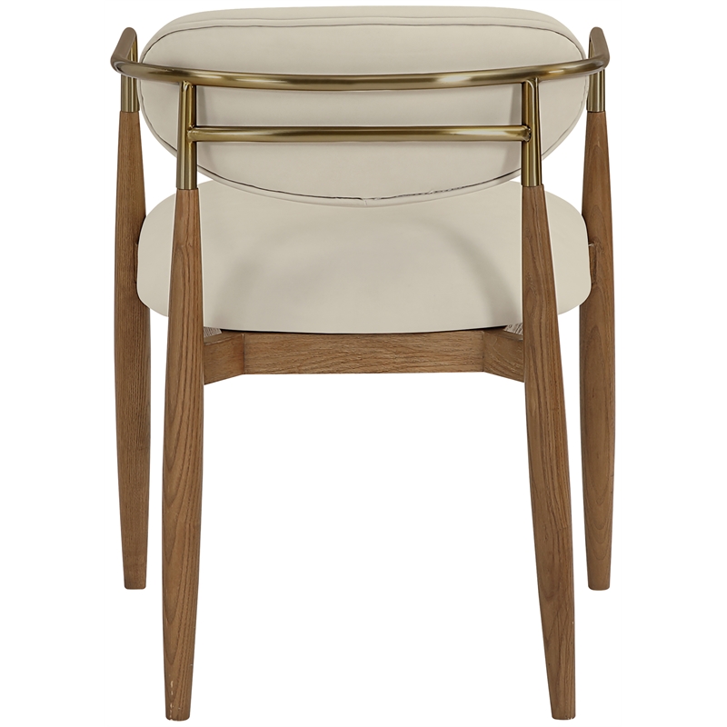 Meridian Furniture Riccio Beige Vegan Leather Dining Arm Chair (Set of 2)