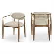 Meridian Furniture Riccio Beige Vegan Leather Dining Arm Chair (Set of 2)