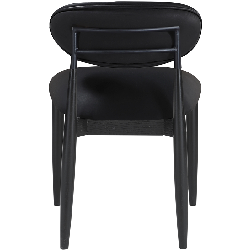 Meridian Furniture Riccio Black Vegan Leather Dining Side Chair (Set of 2)
