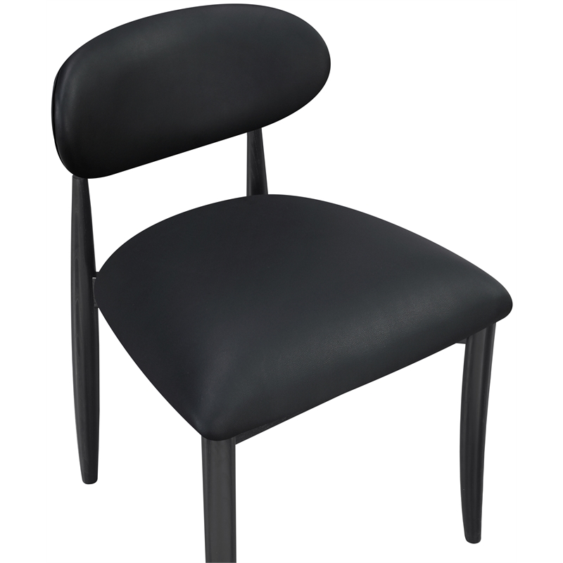 Meridian Furniture Riccio Black Vegan Leather Dining Side Chair (Set of 2)