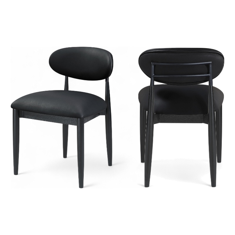 Meridian Furniture Riccio Black Vegan Leather Dining Side Chair (Set of 2)