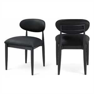 Meridian Furniture Riccio Black Vegan Leather Dining Side Chair (Set of 2)